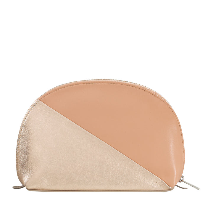 DuDu Beauty Case Trousi Travel Leather in pakket trucs roze metalen modetrucs met zip -ritssluiting