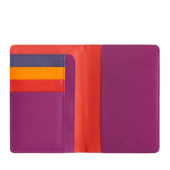 DuDu Passpoorthouder leer en creditcards RFID multicolor