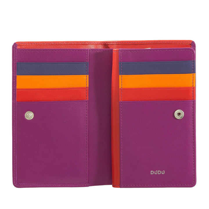 DUDU Portafoglio da Donna Colorato RFID in Pelle Multicolore con Portamonete a Cerniera, Tasche Porta Carte e Tessere - Capodagli 1937
