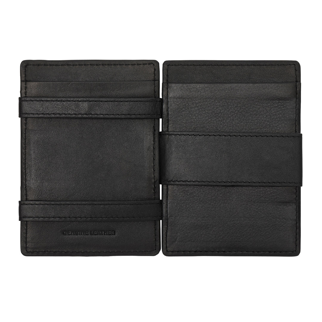 NuVola Leather Magic Portfolio Man in lederen magische portemonnee klein met 6 creditcardzakken