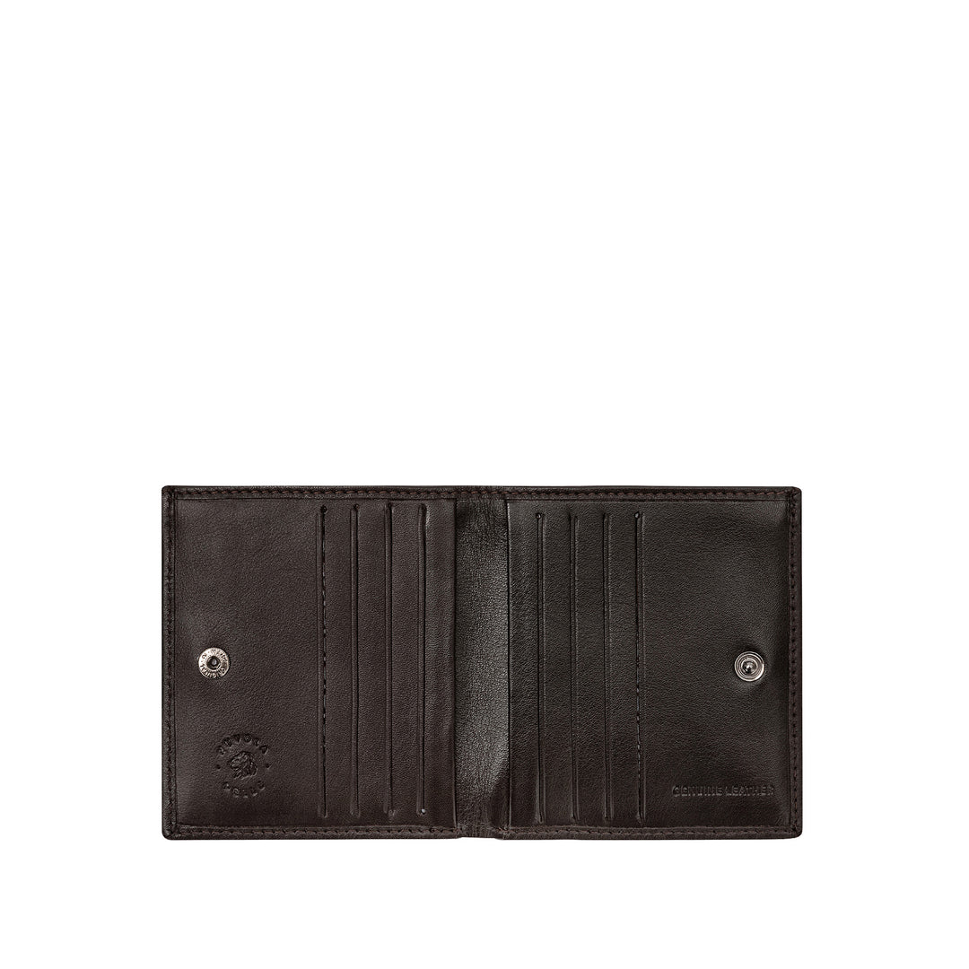 Kleine kleine kleine Männer -Leder -Brieftasche Nuvola mit Knopfverschluss und Kartenkartenhalter