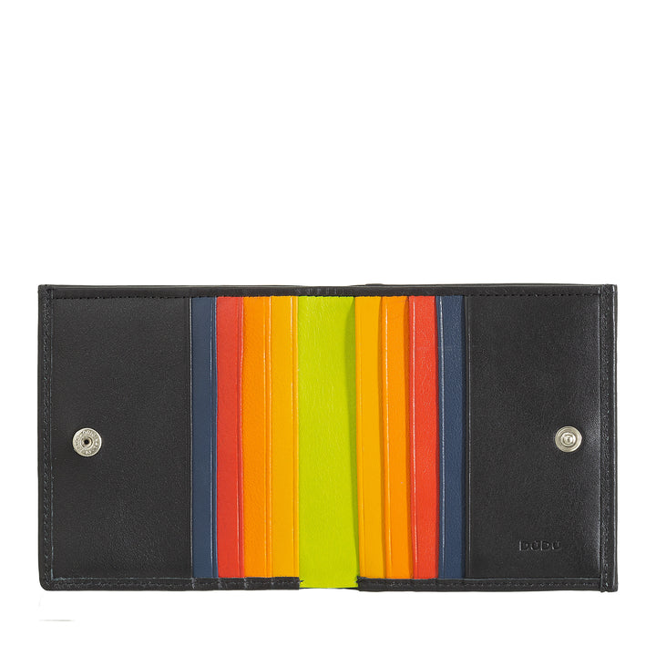 DuDu RFID multicolor lederen portemonnee kaarten en munten