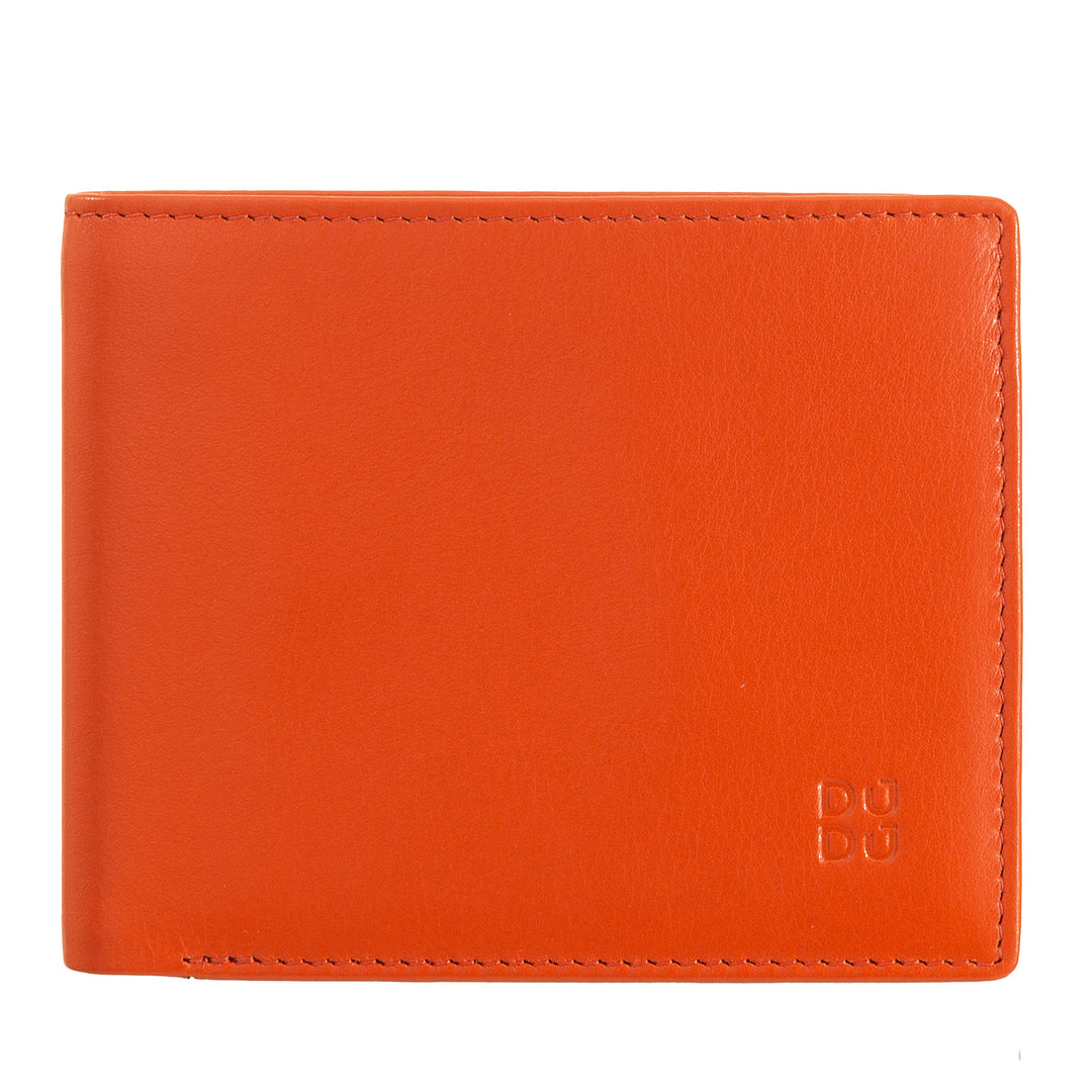 DuDu Slim lederen portemonnee voor heren met RFID -bescherming creditcardhouder met gekleurde portemonnee deuren