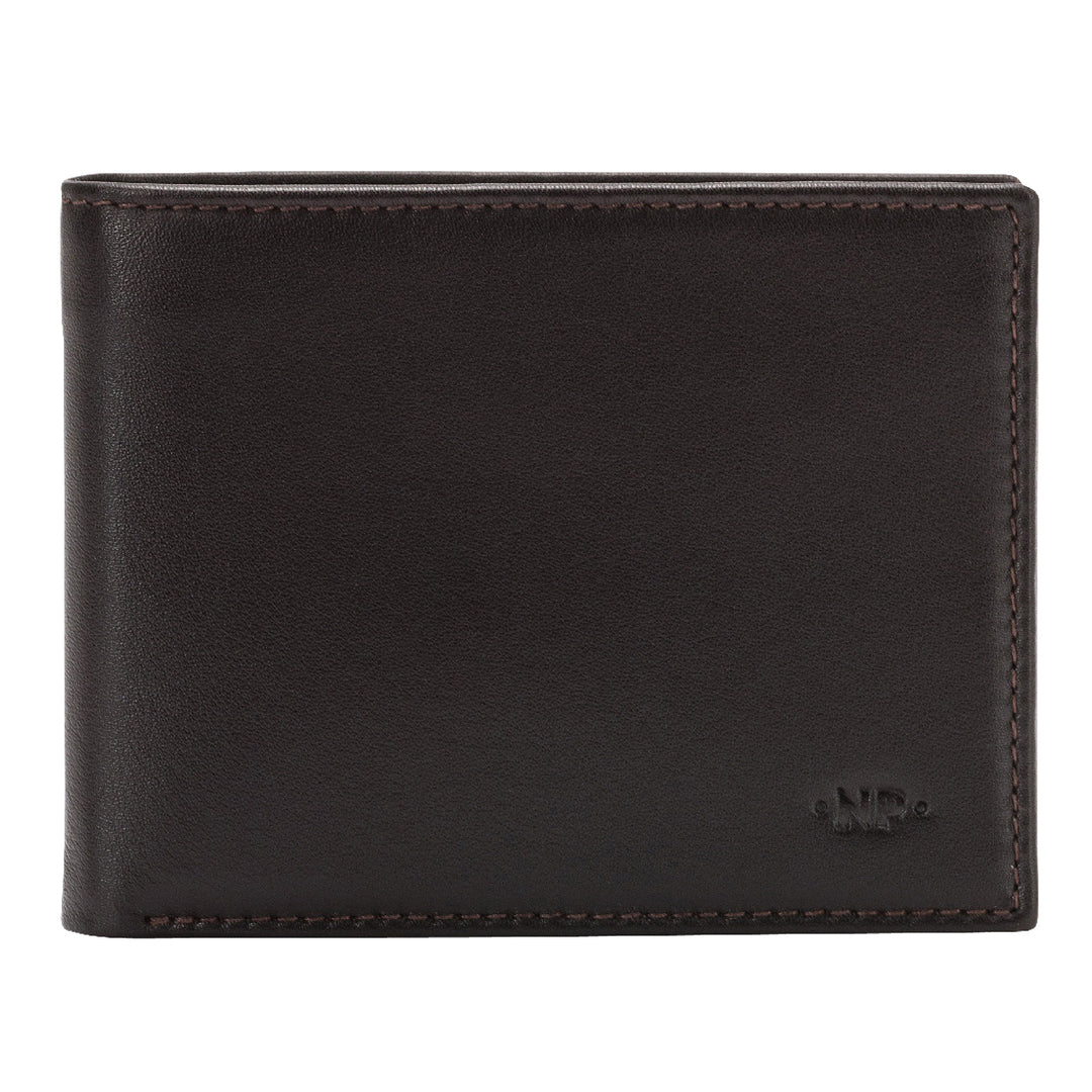 Nuvola leather wallet in men's leather with 10 credit card cards without front door