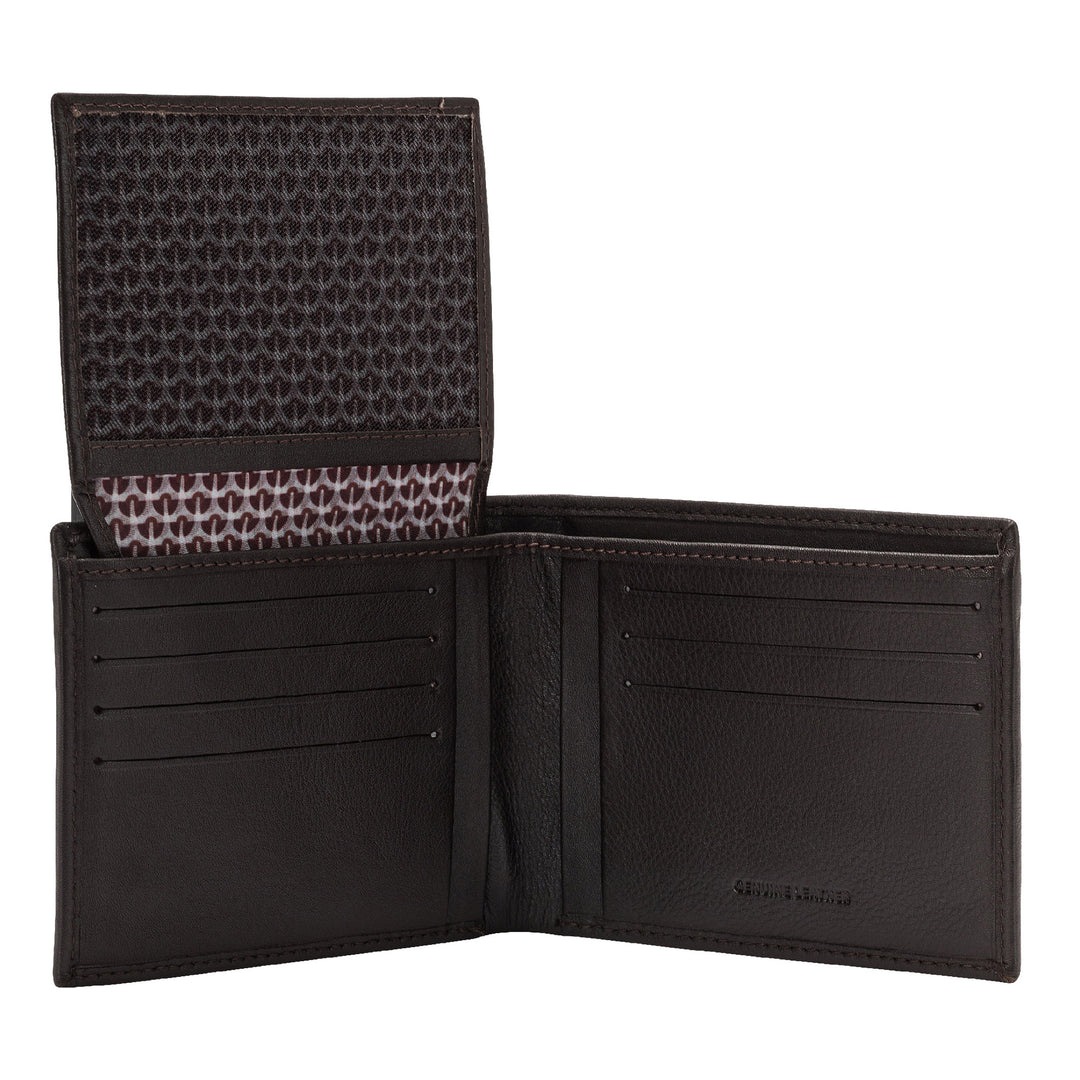 Nuvola leather wallet in men's leather with 10 credit card cards without front door