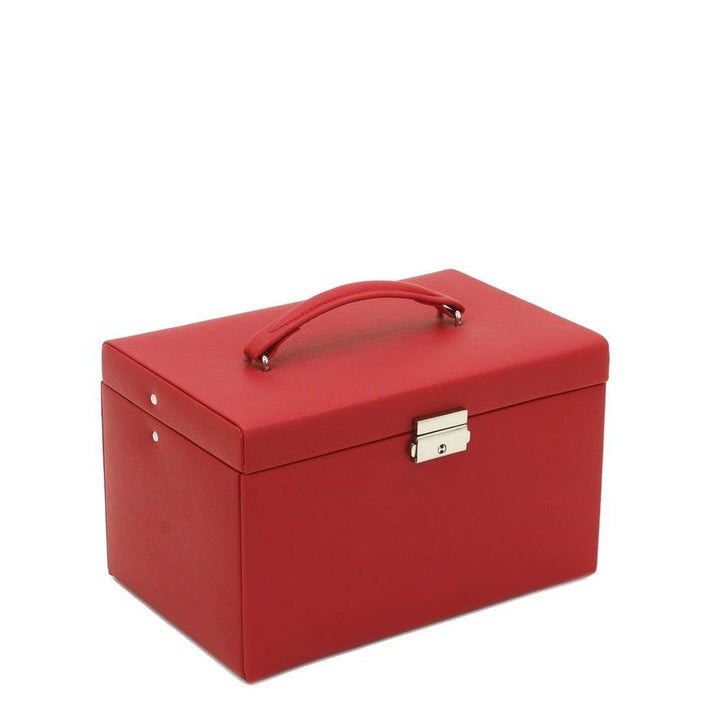 Friedrich23 jewelry box with handle and 3 drawers Red 23256-40 - Capodagli 1937