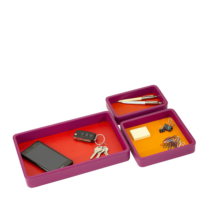 DuDu Empatata -Set 3pz Leder, Tabletttabelle Home Schreibtisch Büro Schreibtisch, Schlüssel, Münzen, Telefon