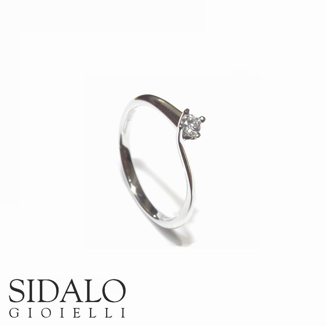 Sidalo anello Solitario oro bianco 18kt diamante M4857-016 - Gioielleria Capodagli