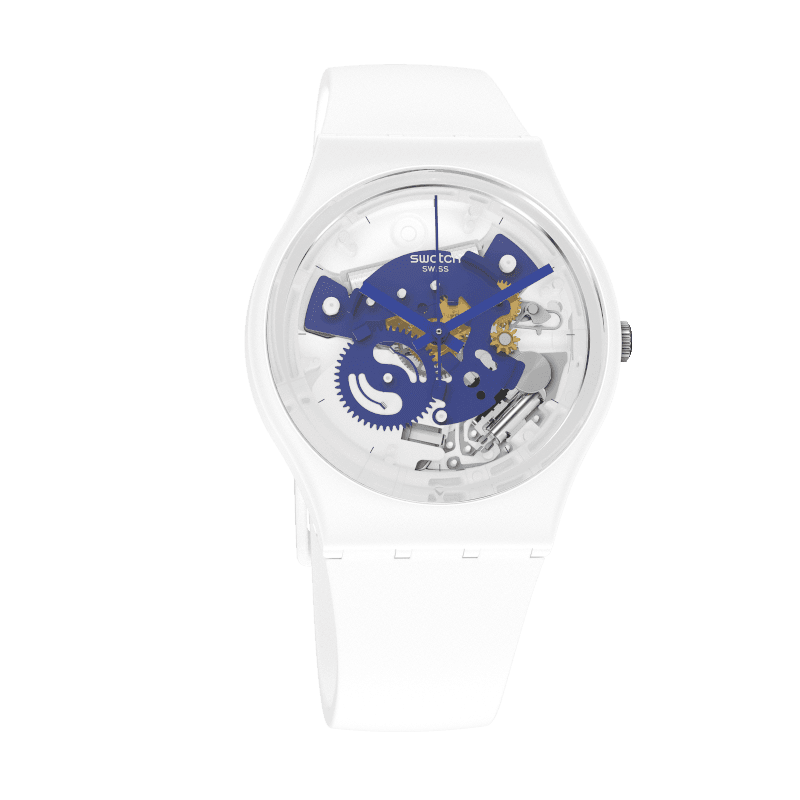 Swatch orologio TIME TO BLUE SMALL Originals Gent Bioceramic 34mm SO31W103 - Capodagli 1937