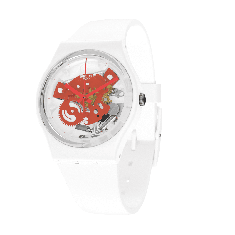 Swatch orologio TIME TO RED SMALL Originals Gent Bioceramic 34mm SO31W104 - Capodagli 1937