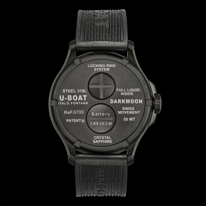 U-BOAT orologio DARKMOON 44mm BROWN IPB SOLEIL quarzo acciaio finitura IPB nero 8699/B - Capodagli 1937