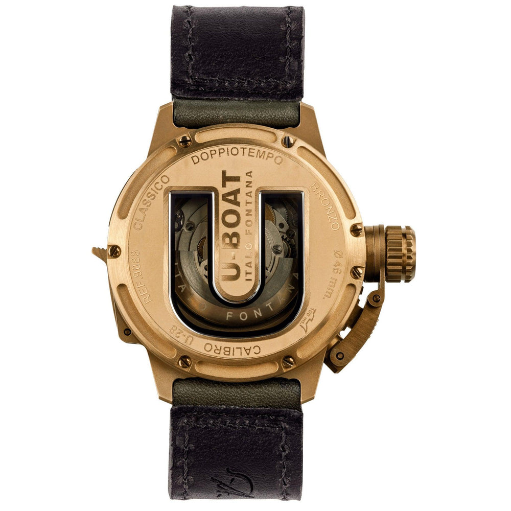 U-BOAT orologio DOPPIOTEMPO 46 BRONZO GR 46mm verde automatico bronzo 9088 - Capodagli 1937