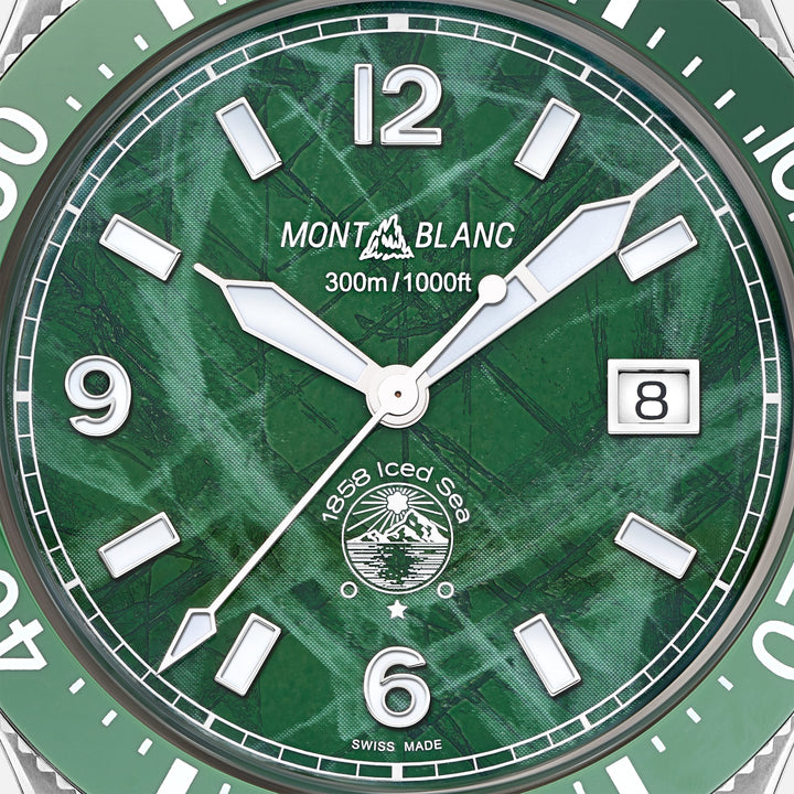 Montblanc Reloj 1858 Ice Sea Automatic Date 41mm verde acero automático 129765