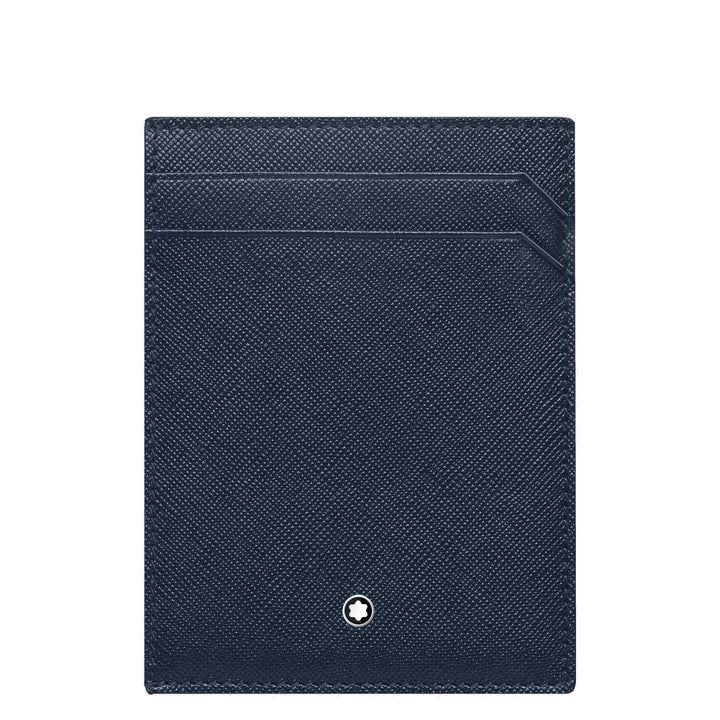 Montblanc porta carte di credito tascabile 4 scomparti con portadocumento Montblanc Sartorial blu 128594