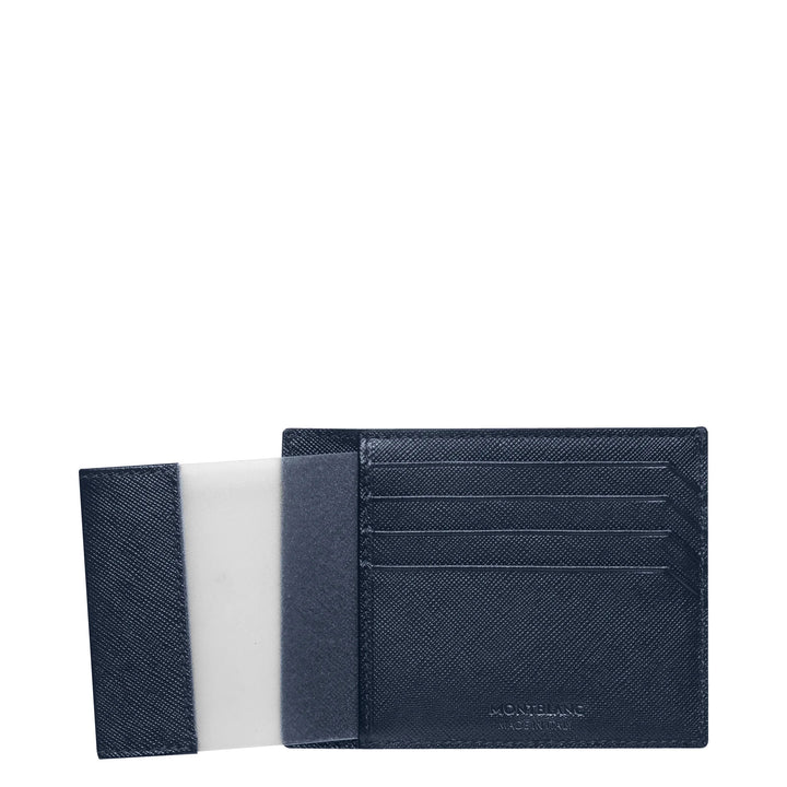 Montblanc Pocket Credit Card Holder 4 compartimenten met deurhouder Montblanc Blauw aanpassing 128594