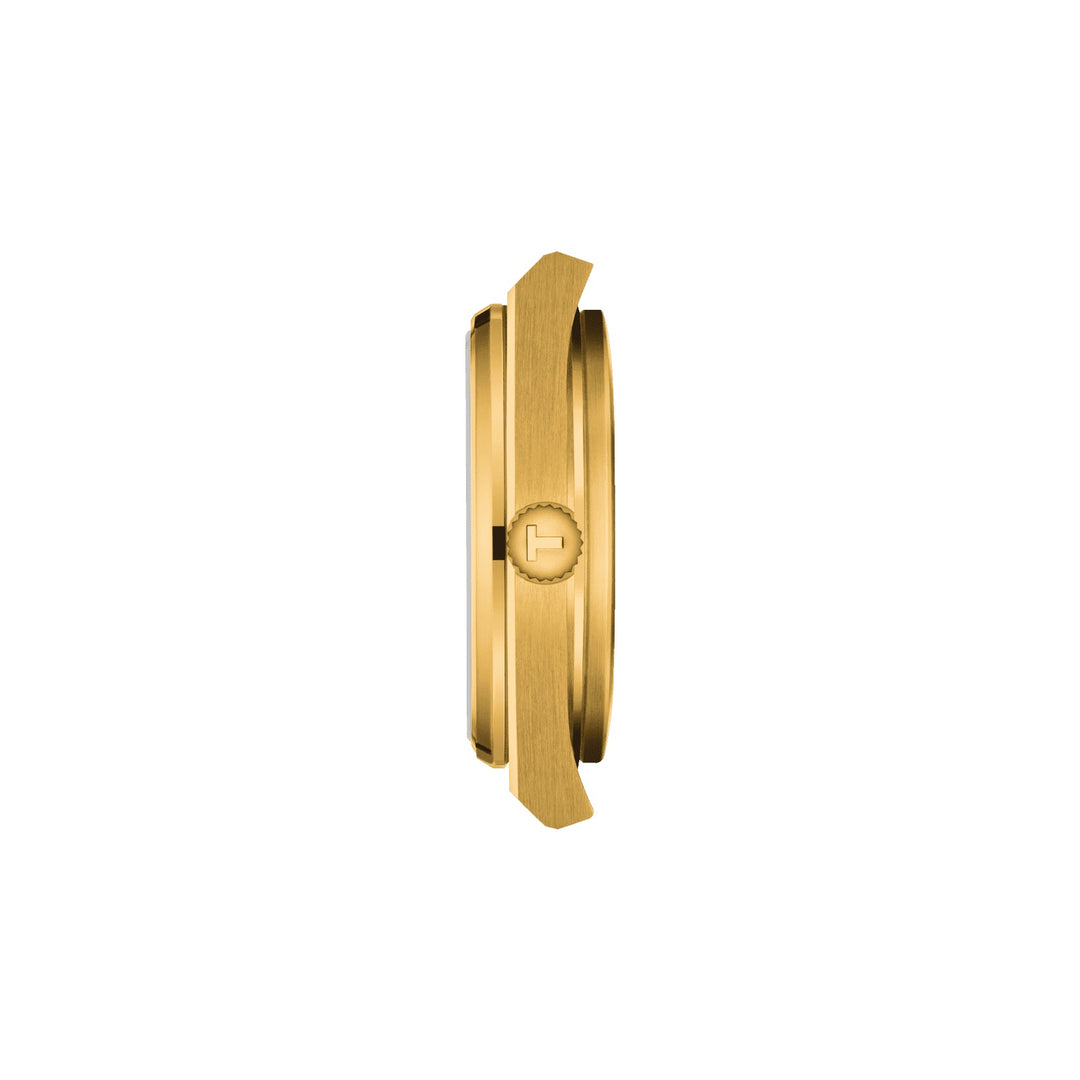 Tissot Clock PRX 35 mm Champagne Quartz Steel Finish PVD Gold Gold T137.210.33.021.00