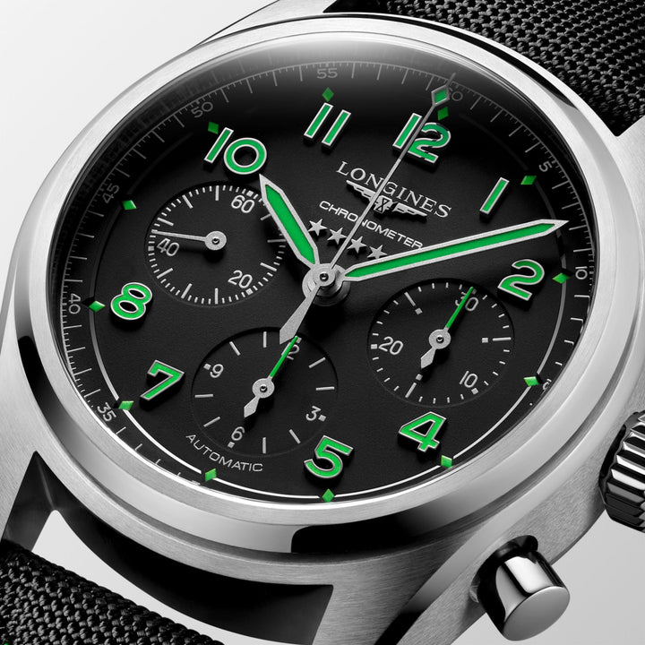 Longines orologio Spirit Pioneer Edition 42mm nero automatico titanio L3.829.1.53.2