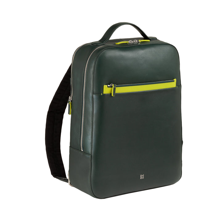 DuDu PC -rugzak tot 16 inch in echt lederen, elegante reisbackpack grote capaciteit met trolleysteuning